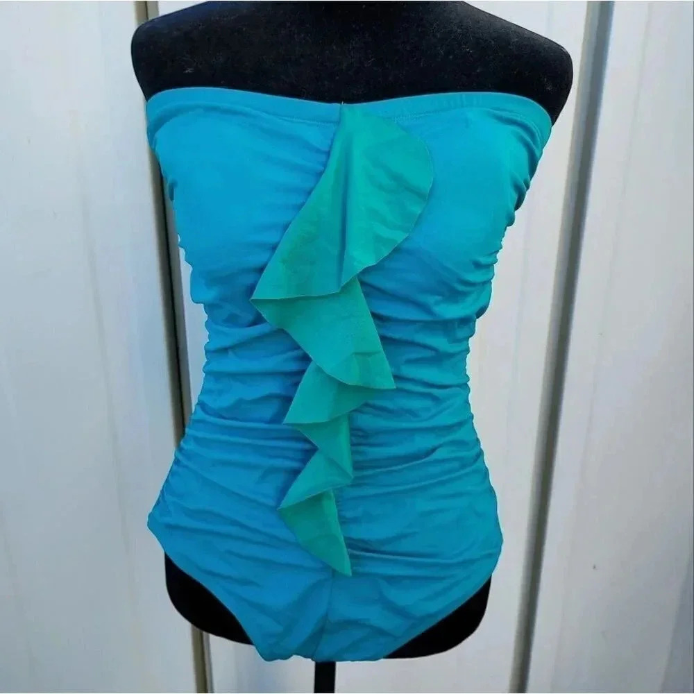 Jantzen Classics Swimwear Blue/Turquoise Bathing suit - Picture 6 of 12